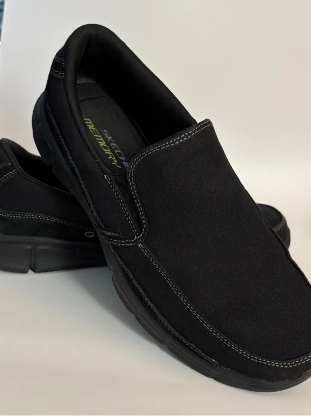 Skechers Men's Black Slip-On Canvas Loafers